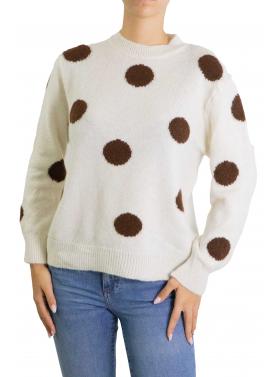 Maglione con pois girocollo 